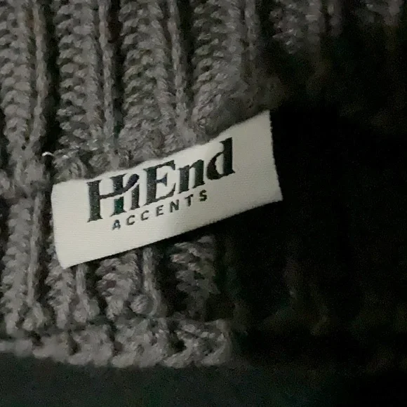 HiEnd ACCENTS Slate Gray Cotton Knit Blanket Full Queen Textured Bedding 92x96